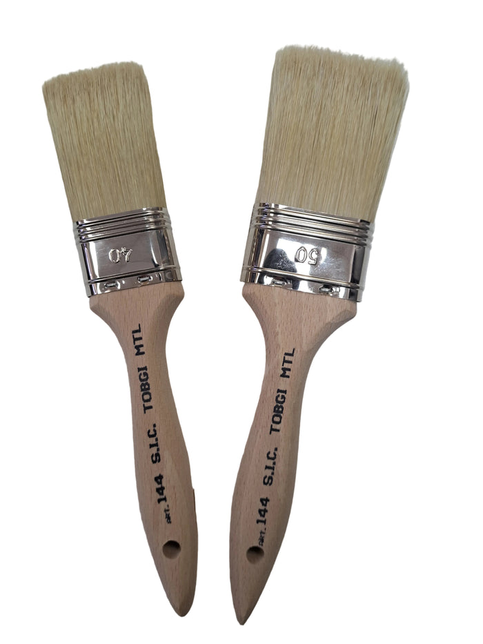 Flat Paint brush white bristle hair paint series 144C