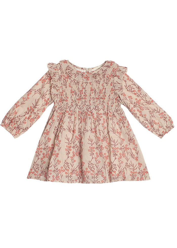 Floral Dress Long Sleeve: Brown