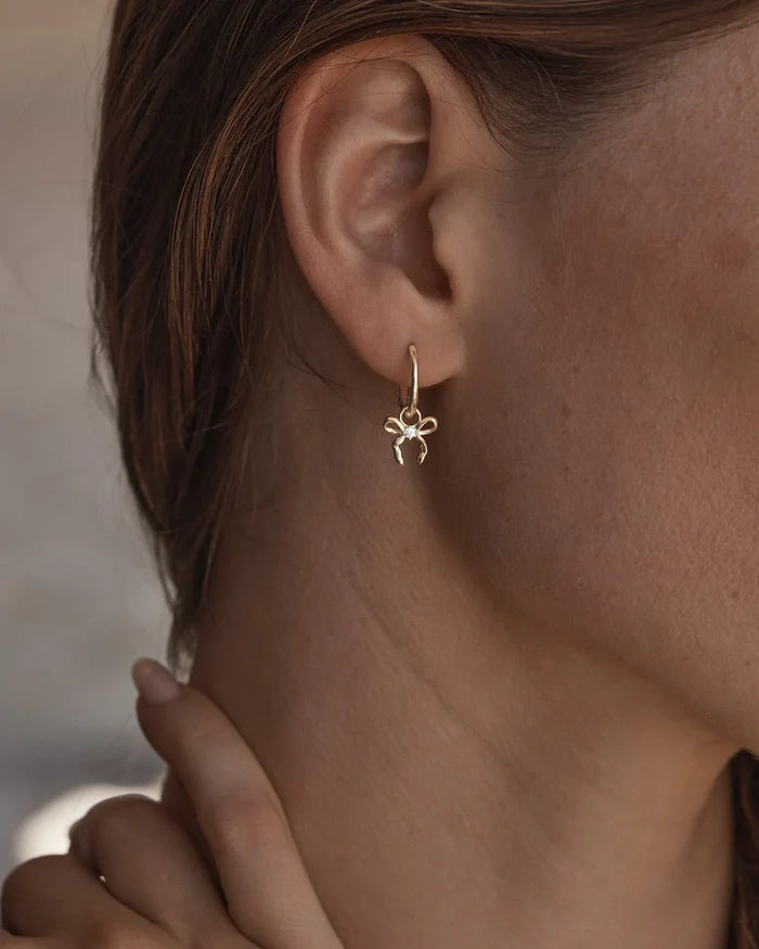 By Charlotte Forever More Bow Hoops in 18K Gold Vermeil