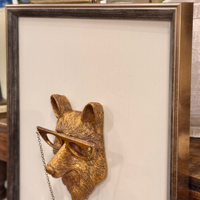 Framed Brass Animal Head