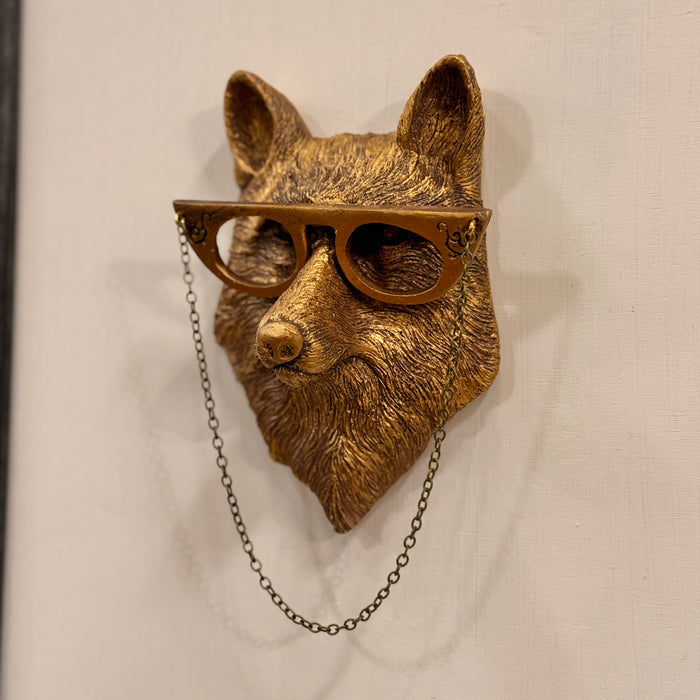 Framed Brass Animal Head