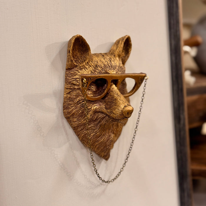 Framed Brass Animal Head