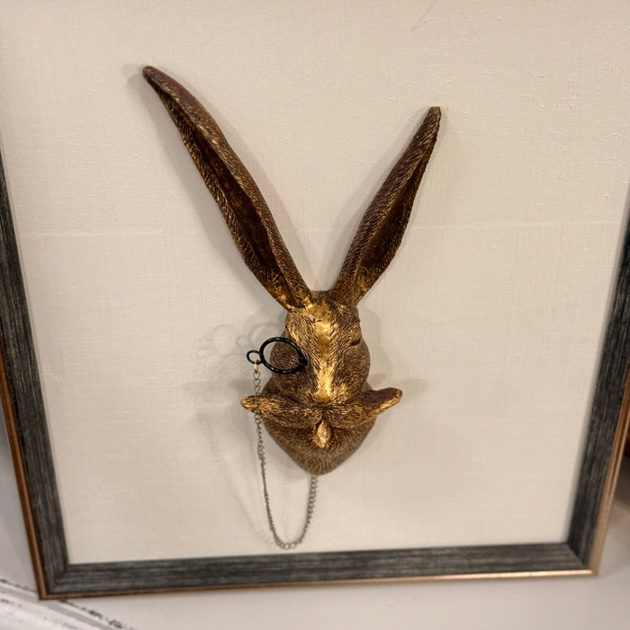Framed Brass Animal Head