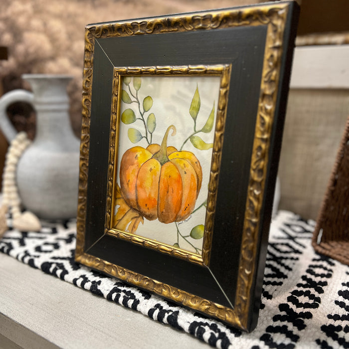 Framed Watercolor Pumpkin