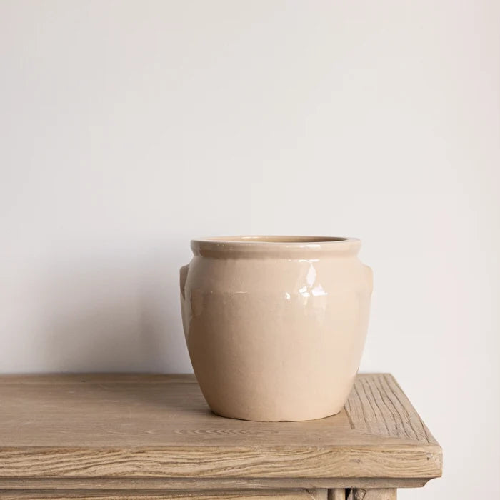 French Replica Cream Glazed Confit Crock Pot - Magnolia Lane co. Home + Garden + Gift