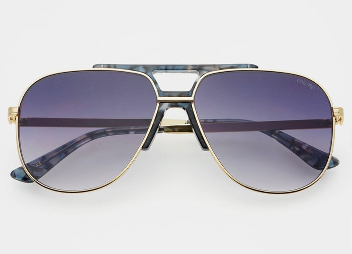 Freyers Logan Acetate Aviator Unisex sunglasses - Light Gold/Gray