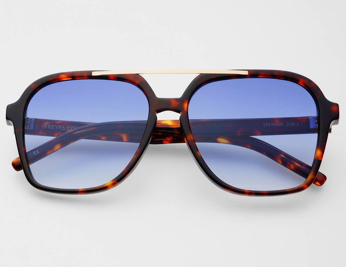 Freyers Spencer Unisex Aviator Sunglasses - Tortoise/Blue