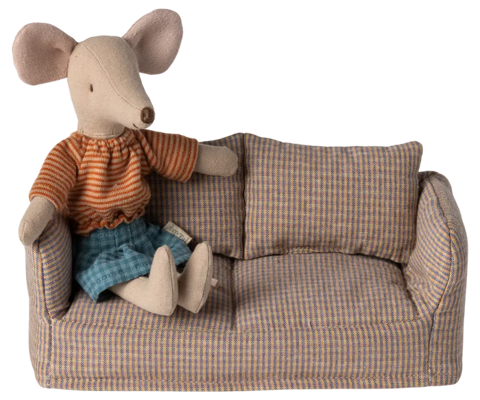 Maileg - Furniture For Mouse - Couch - Checker - Lifestyle Cut