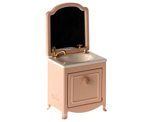 Maileg - Furniture For Mouse - Sink Dresser With Mirror - Powder Pink