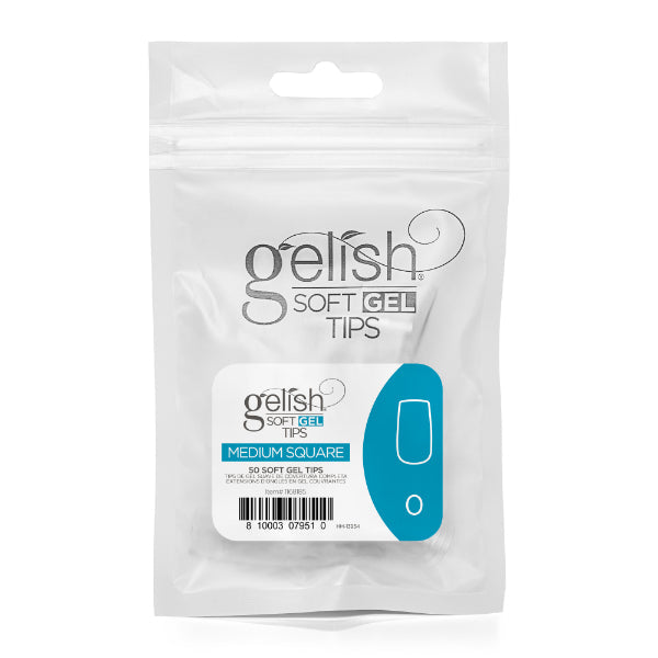 Gelish Soft Gel Tips 50 PC Refill Pack - Medium Square - Size 0-8