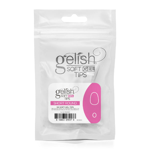 Gelish Soft Gel Tips 50PC Refill Pack - Short Round - Size 0-8