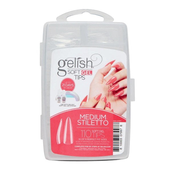 Gelish Soft Gel Tips Medium Stiletto - 110 Pack
