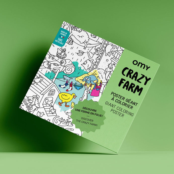 OMY - Giant Colouring Poster - Recycled Paper -  Crazy Farm