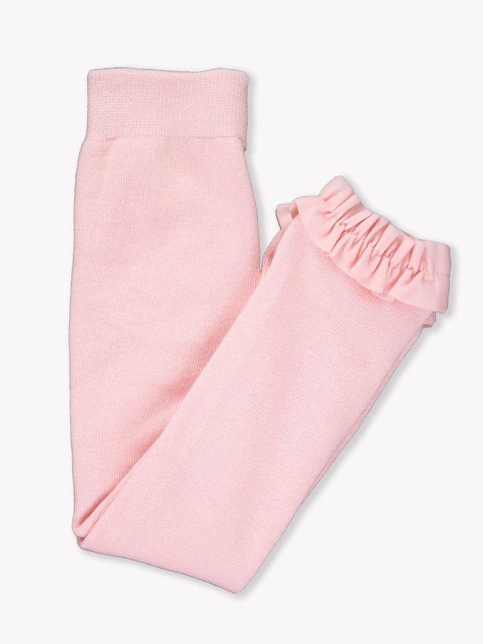 Girls Pink Footless Ruffle Tights: Pink / 0-6m