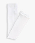 Girls White Footless Ruffle Tights: White