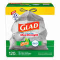 Glad ForceFlex Plus Tall Kitchen 13 Gallon Drawstring Trash Bags Gain With Febreze - 120 Ct