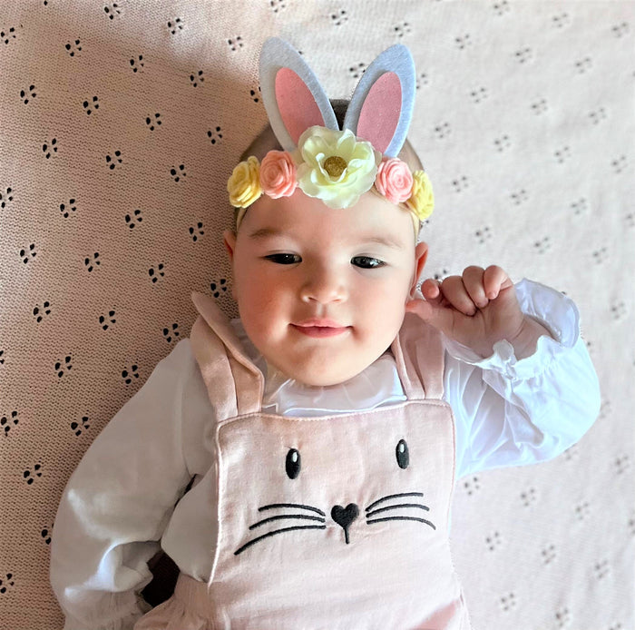 Glitter Easter Bunny Ears Headband - pink