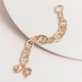 Gold Anchor Chain and Ball Charm Bracelet