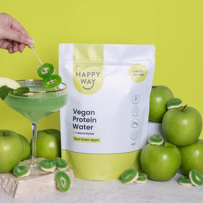 Happy Way - Sour Green Apple Vegan Protein Water 420g - Exquisite Laser Clinic