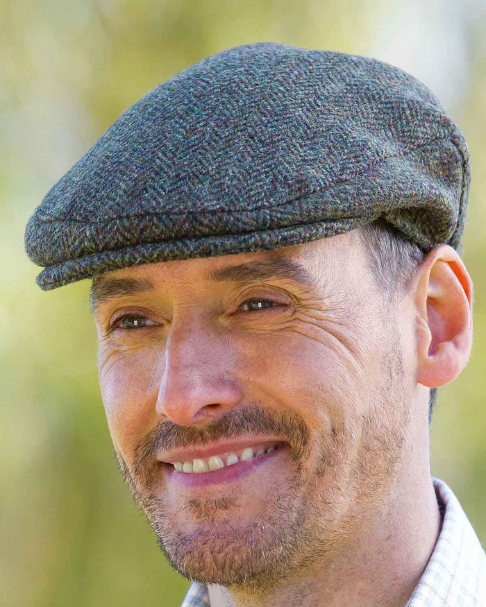 Harris Tweed  Flat Cap - Green/Brown - Country Collection