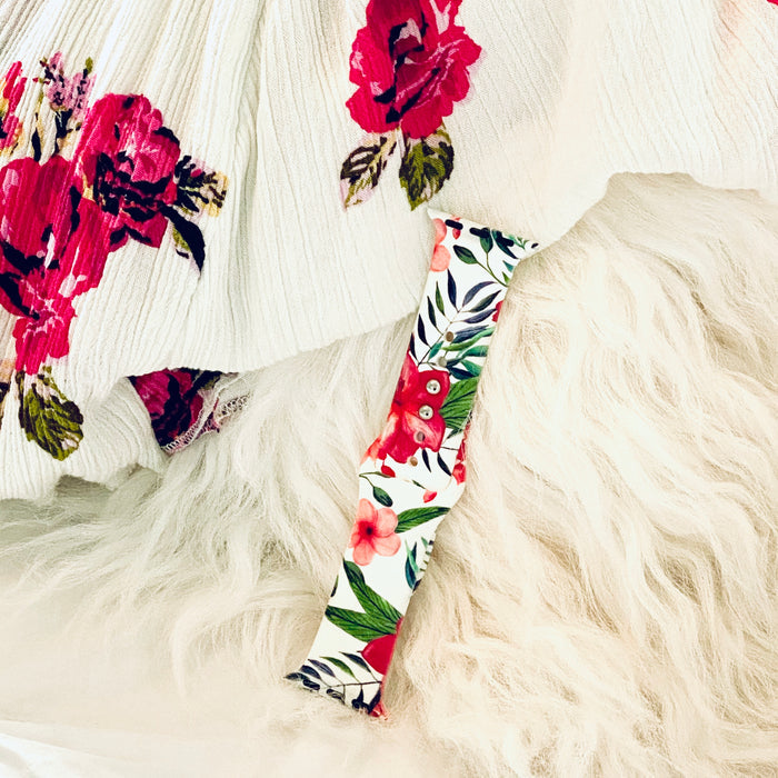 Hawaiian Floral Print Silicone Band For Apple Watch