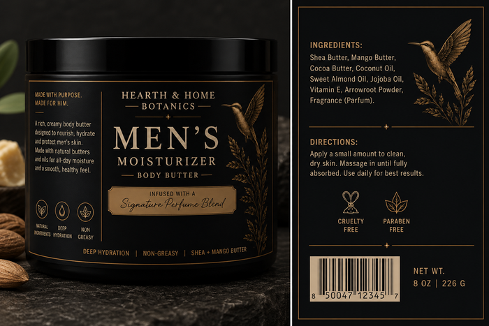 Hearth & Home Botanics Men’s Moisturizer Body Butter – Signature Perfume Blend