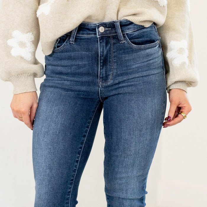 High Rise Washed Thermal Skinny Jeans - Judy Blue