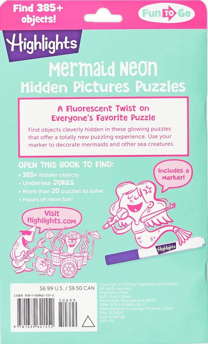 Highlights Mermaid Neon Hidden Pictures Puzzles