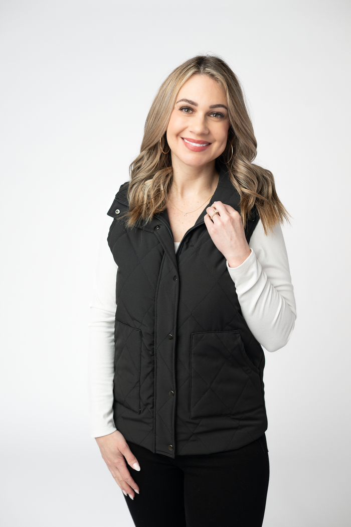 IN STOCK Remy Zip Up Vest - Black
