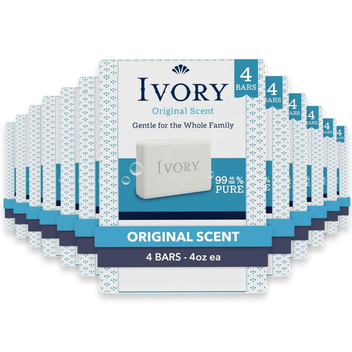 Ivory Gentle Original Bar Soap, Original Scent, 4 oz - 4 Ct - 18 Pack