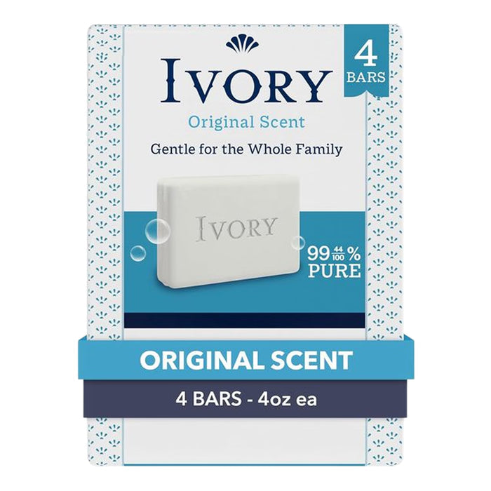 Ivory Gentle Original Bar Soap, Original Scent, 4 oz - 4 Ct - 18 Pack