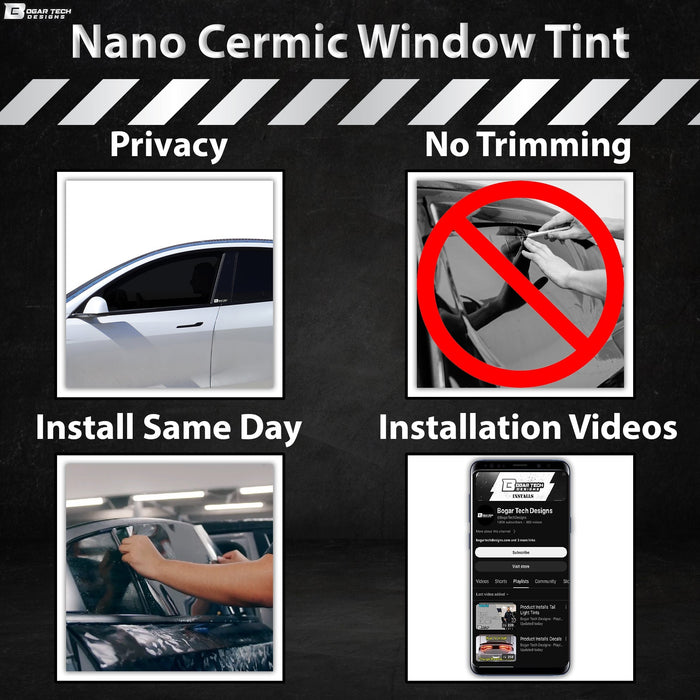 Precut Front Rear Windows Windshield Premium Nano - Ceramic Window Film Tint Kit For Jeep Grand Cherokee 2022 - 2024 - Bogar Tech Designs
