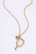 JOSSLYN by Wall to Wall - 18K STAINLESS STEEL GAMEDAY PICKLEBALL NECKLACE: Gold