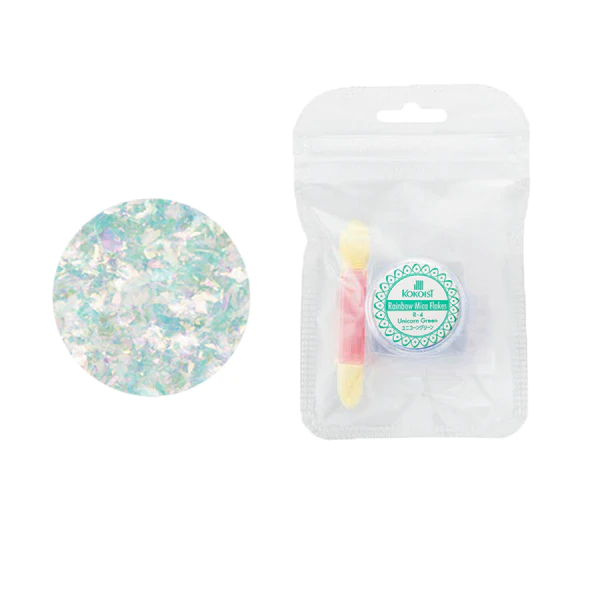 K- R-4 Rainbow Mica Flakes Unicorn Green