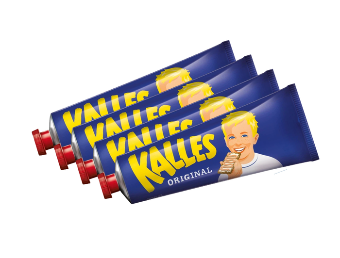 4 x Kalles Kaviar Original 300g large tubes – Swedish creamed smoked cod roe spread, MSC-certified, made in Sweden since 1954