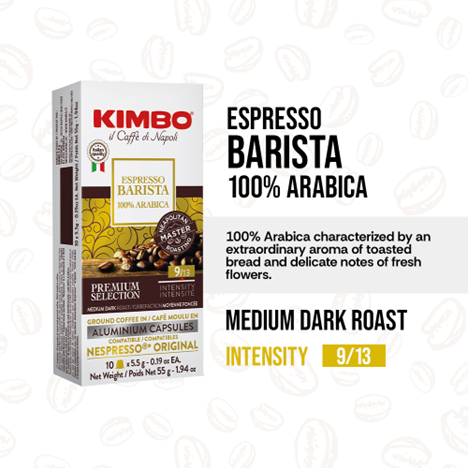 Kimbo Espresso Barista 100% Arabica Nespresso Aluminium 10-Capsules