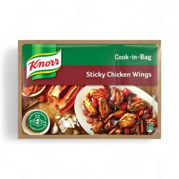 Knorr Cook-in-Bag Sticky Chicken Wings seasoning mix with roasting bag for easy cooking