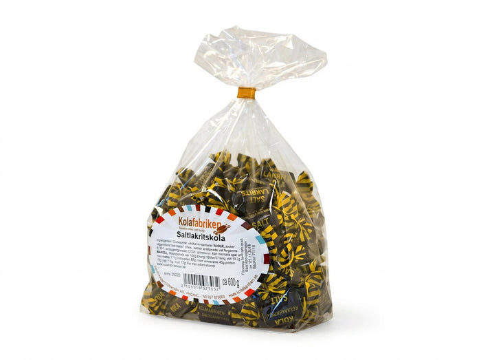 Kolafabriken Saltlakritskola 600g (21.16 oz) – Authentic Swedish Salt Licorice Toffee