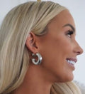 Kylan Silver Hoop Chansutt Pearls Earrings