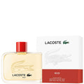 Lacoste Red Eau de Toilette spray 125ml bottle, a men's perfume and cologne with a sleek red bottle design.