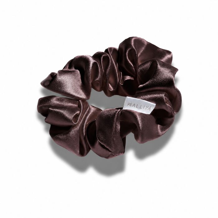 Large Silk Scrunchie - Hot Chocolate - Malliya