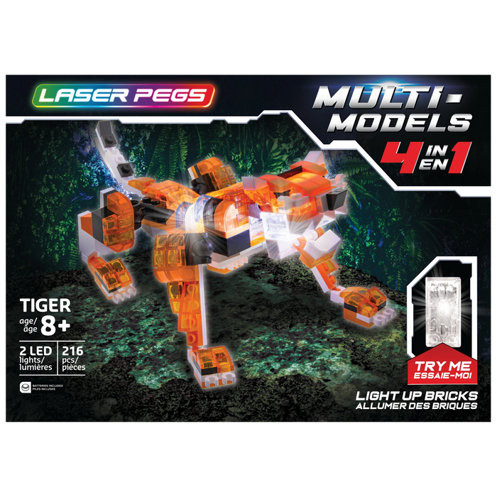 Laser Pegs Multi-Models 4-in-1 Tiger