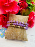 Lavender Fields Beaded Bracelet Stack