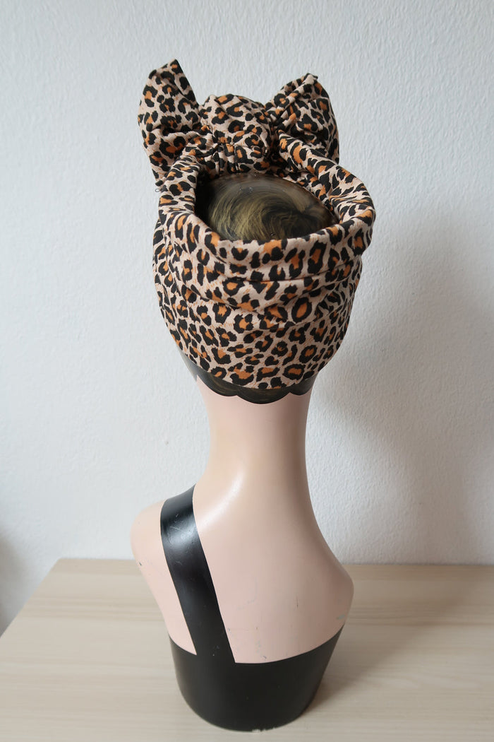 1940s Pre-knotted Stretchy Leopard Print Vintage Retro Headband