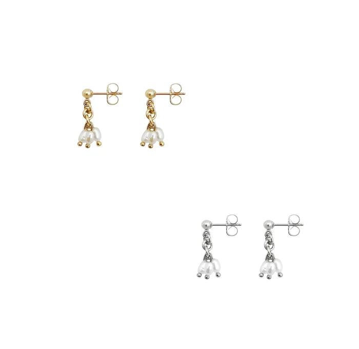 LILY TRIPLE PEARL EARRING | Gold - Darling & Domain