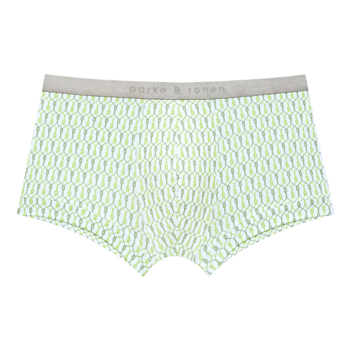 Lime Sailor's Knot Printed Low Rise Trunk - Parke & Ronen