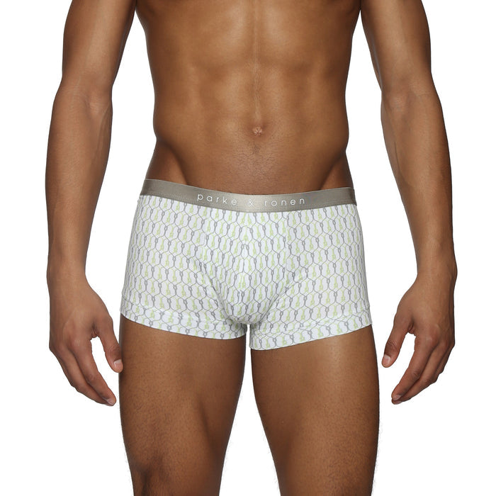 Lime Sailor's Knot Printed Low Rise Trunk - Parke & Ronen