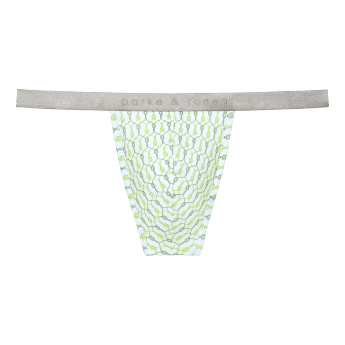 Lime Sailor's Knot Printed Thong - Parke & Ronen