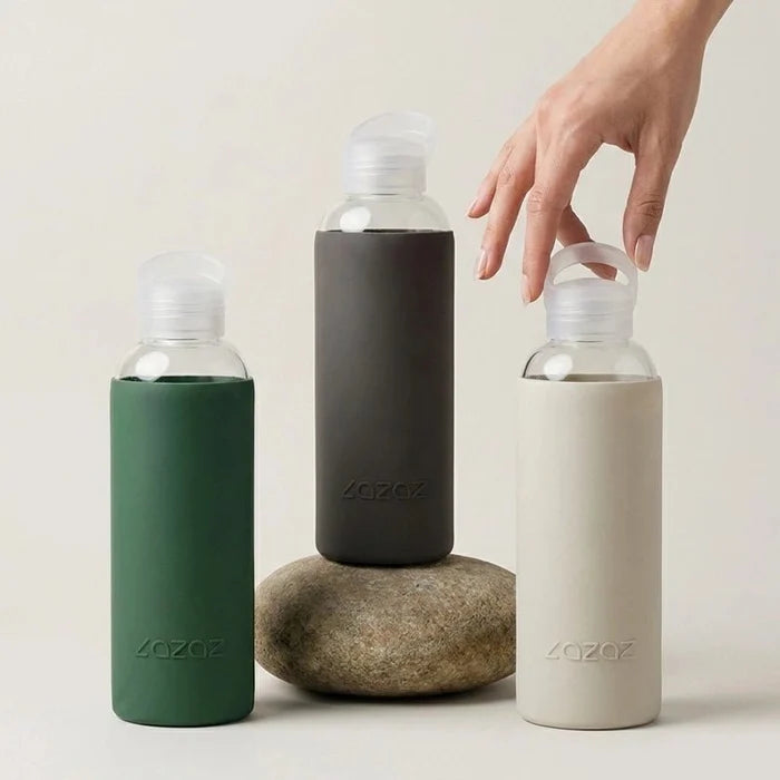 Pursip Borosilicate Glass Water Bottle with Silicone Sleeve – 1L