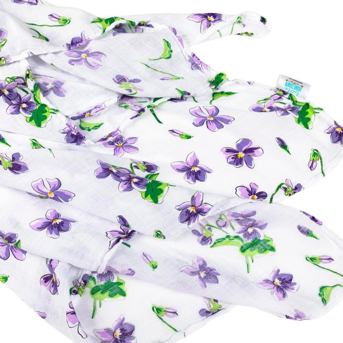 Little Hometown Muslin Swaddle Blanket: Violet